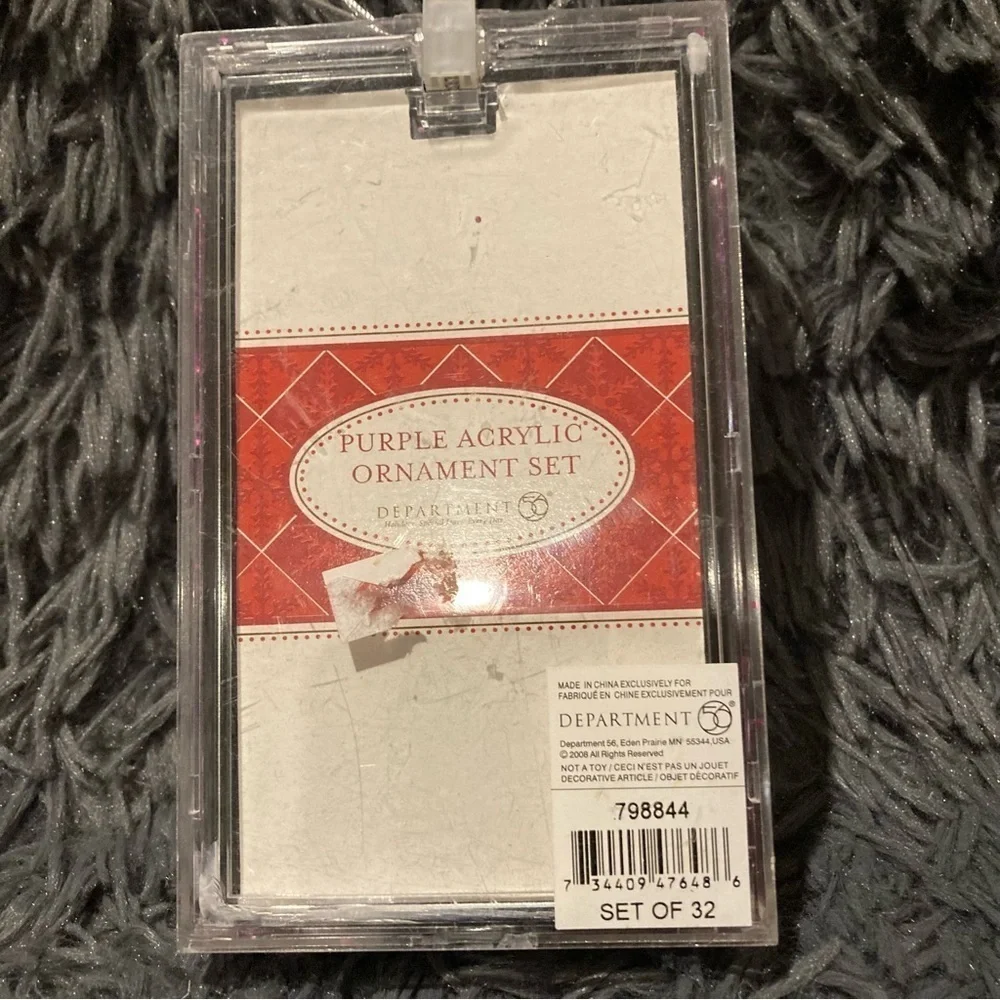 Department 56 Purple Glitter Acrylic Icicle Ornaments